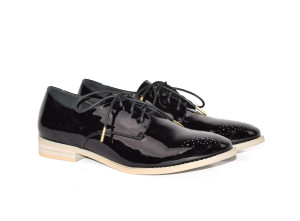 722 Kathryn Brogue Blk Patent