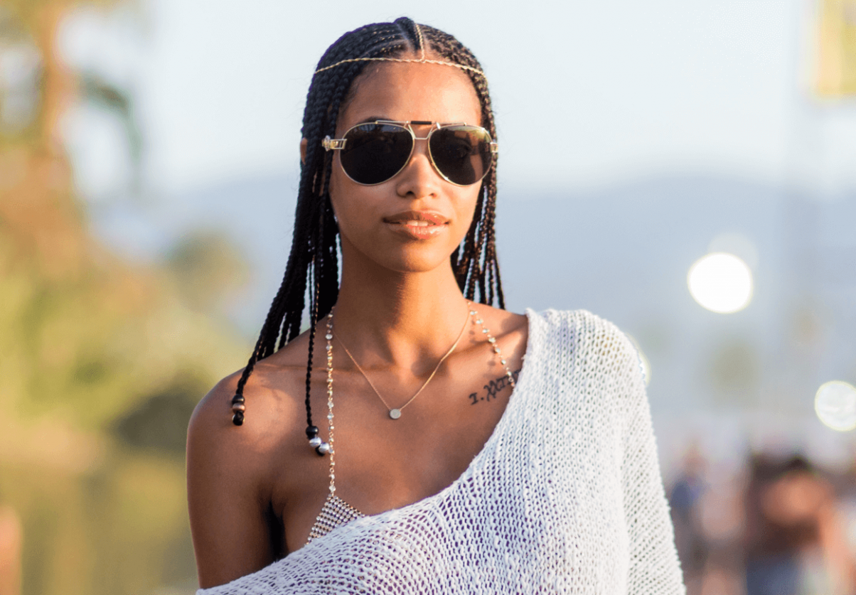 12 Beaded braids with a gold headpiece