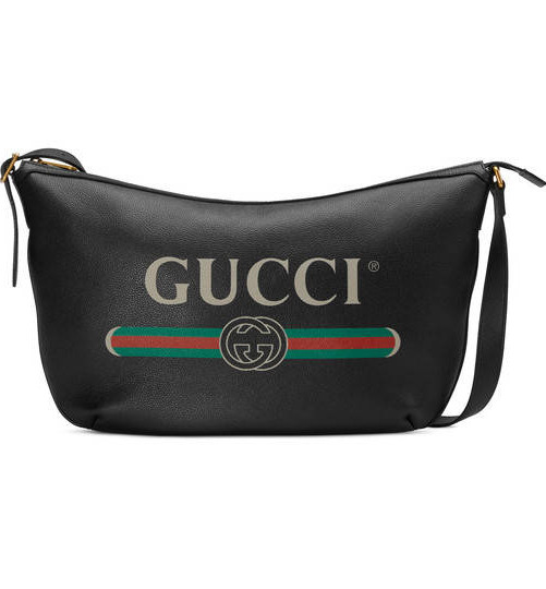 523588 0GCAT 8163 001 077 0000 Light Gucci Print half moon hobo bag