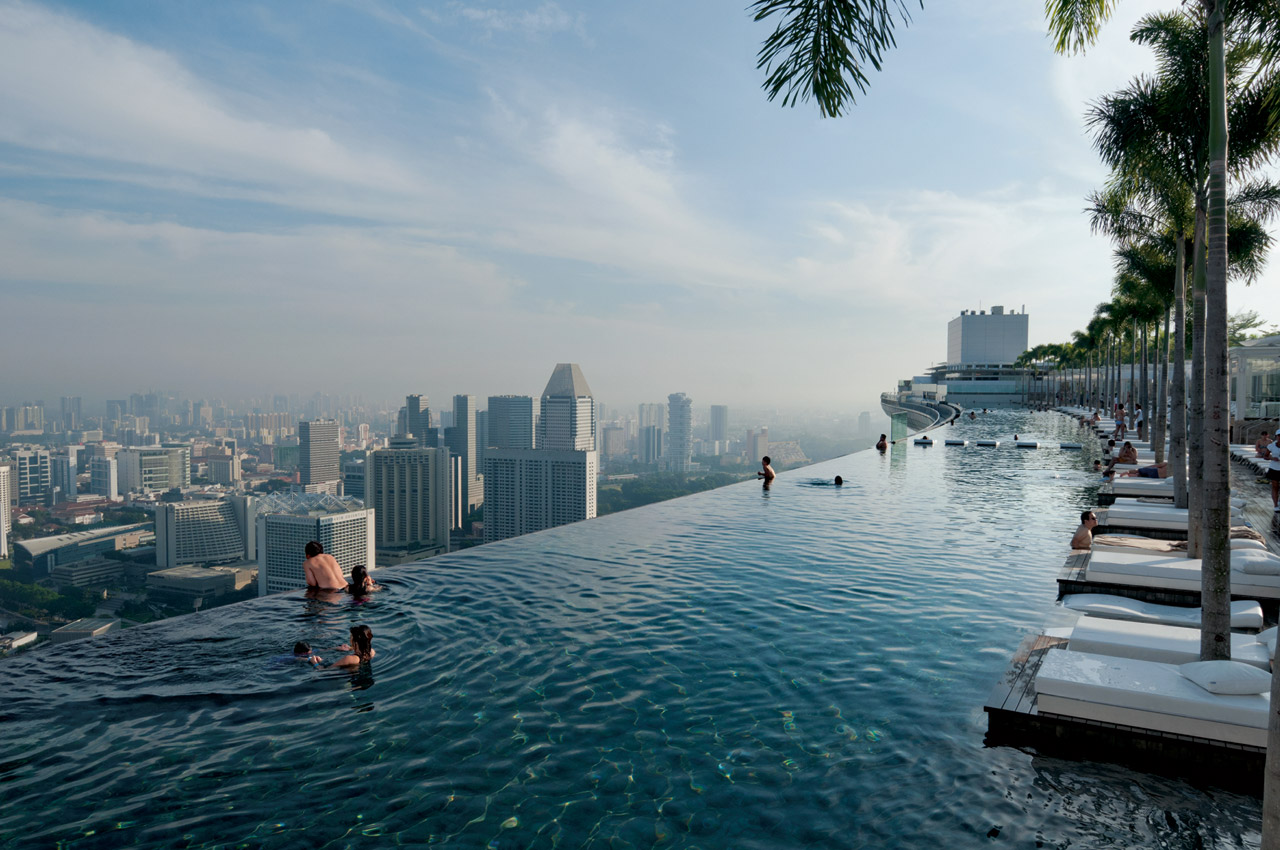 on top swimming pool